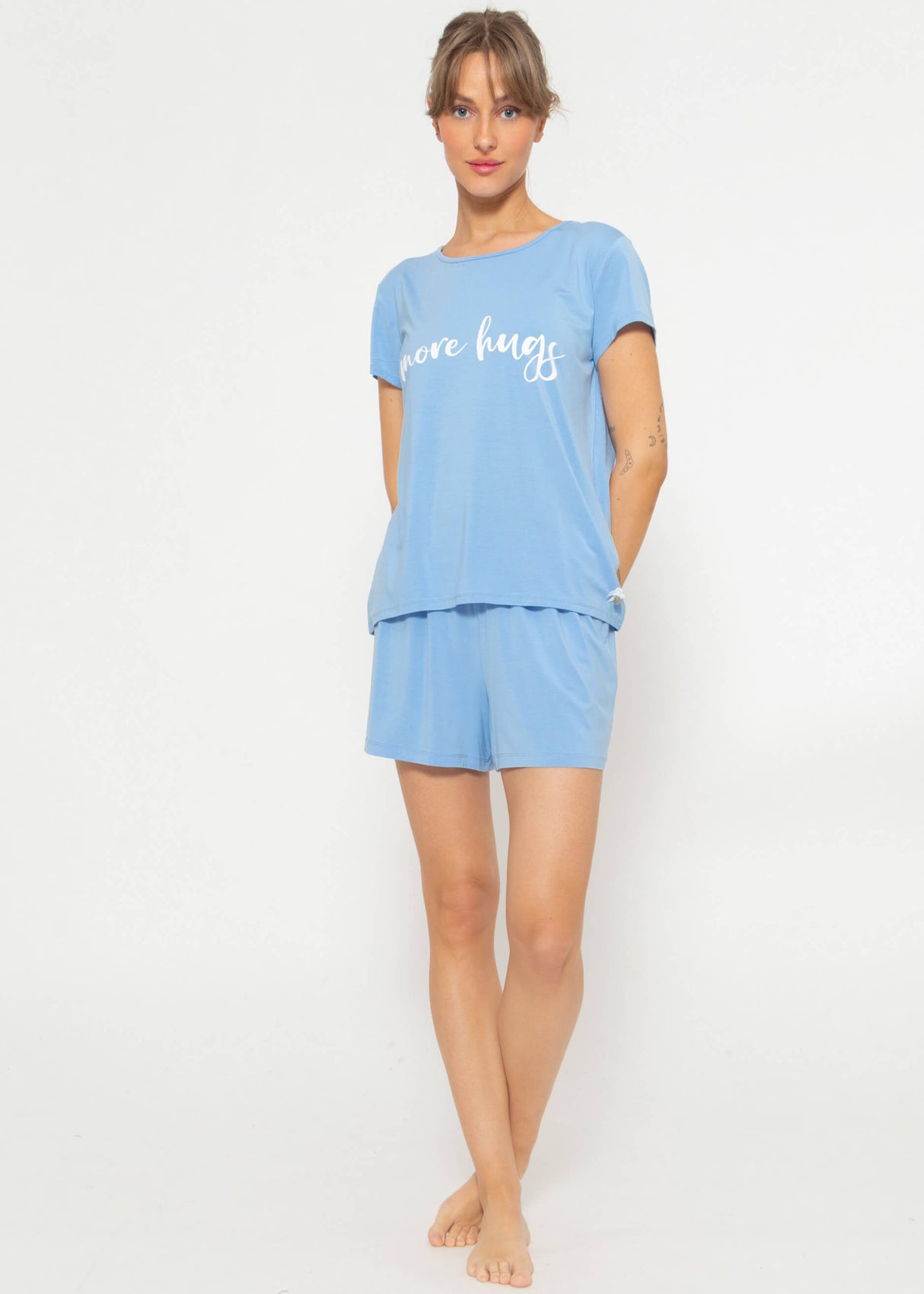 pajama shorts - light blue