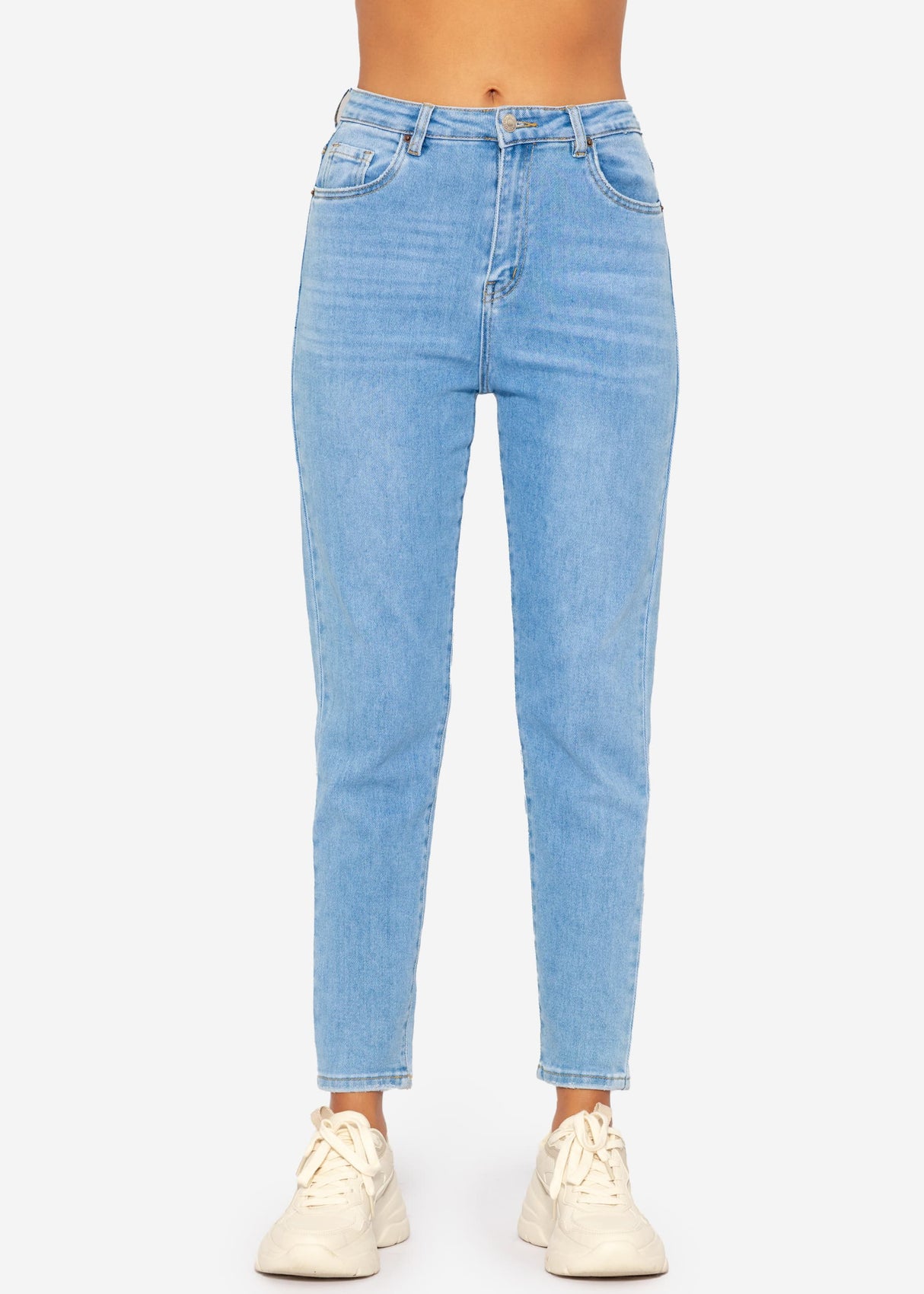 Relax Fit Highwaist Jeans, blau