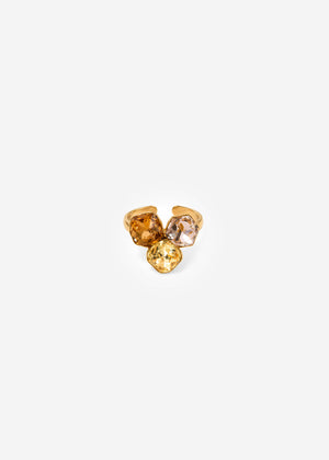 Ring mit 3 Schmucksteinen - gold