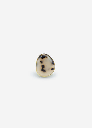 Ring with brown gemstone - gold