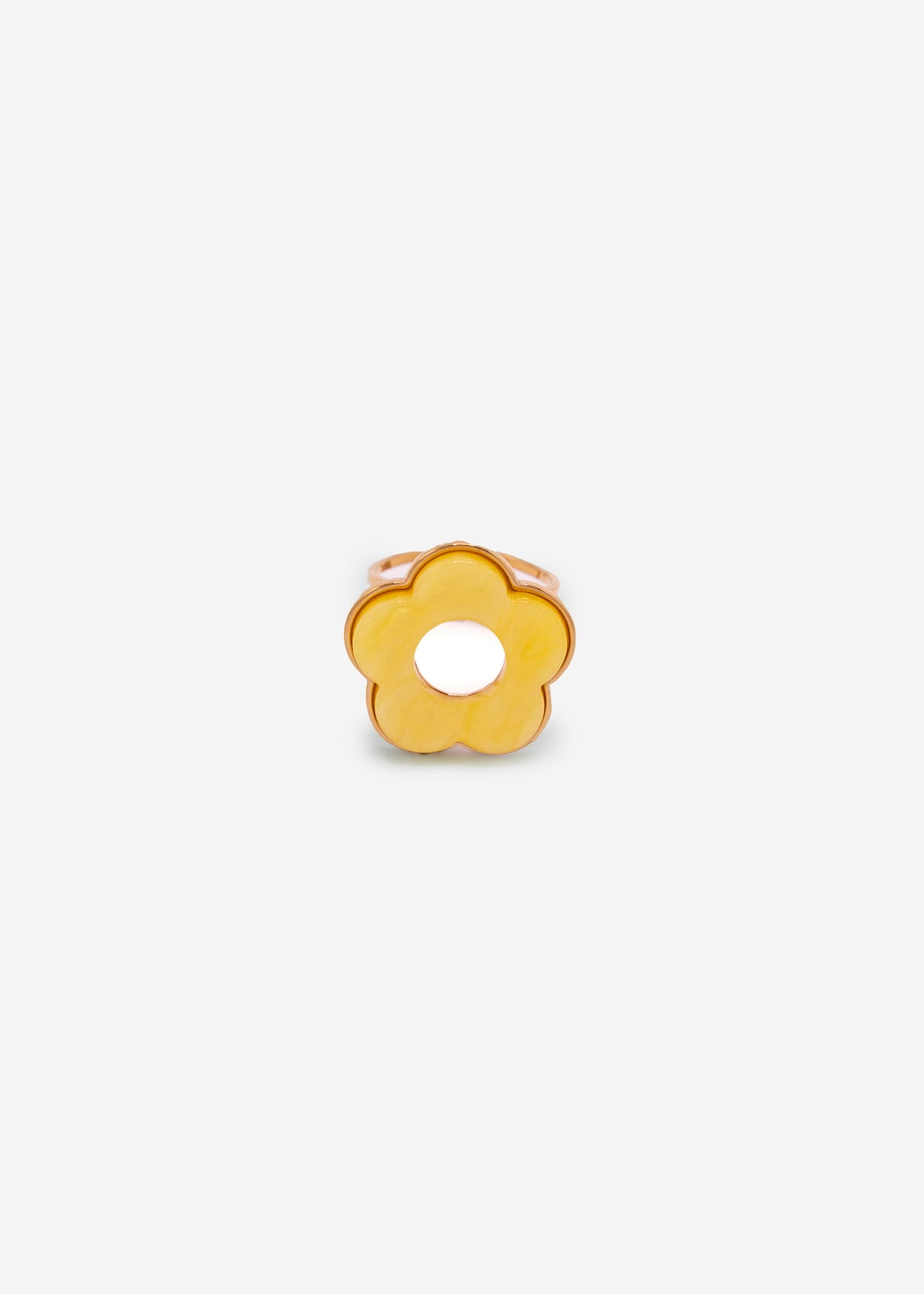 Ring with yellow flower motif - gold