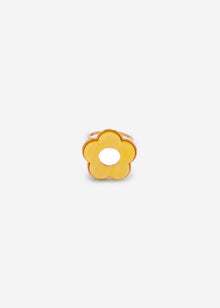 Ring with yellow flower motif - gold