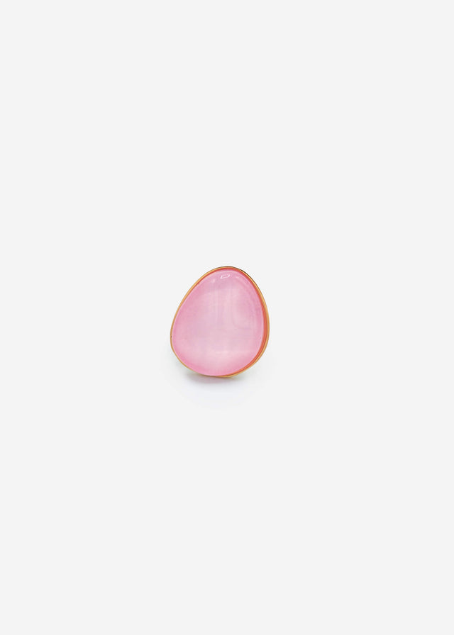 Ring with rose gemstone - gold
