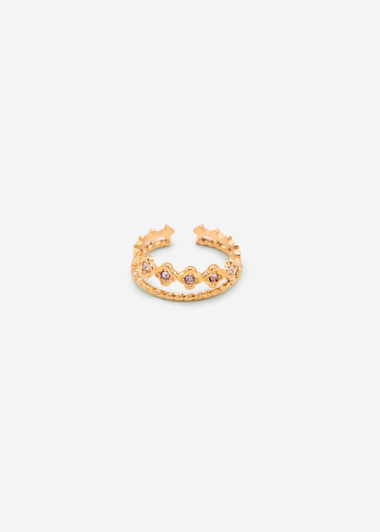 Ring with gemstones - gold