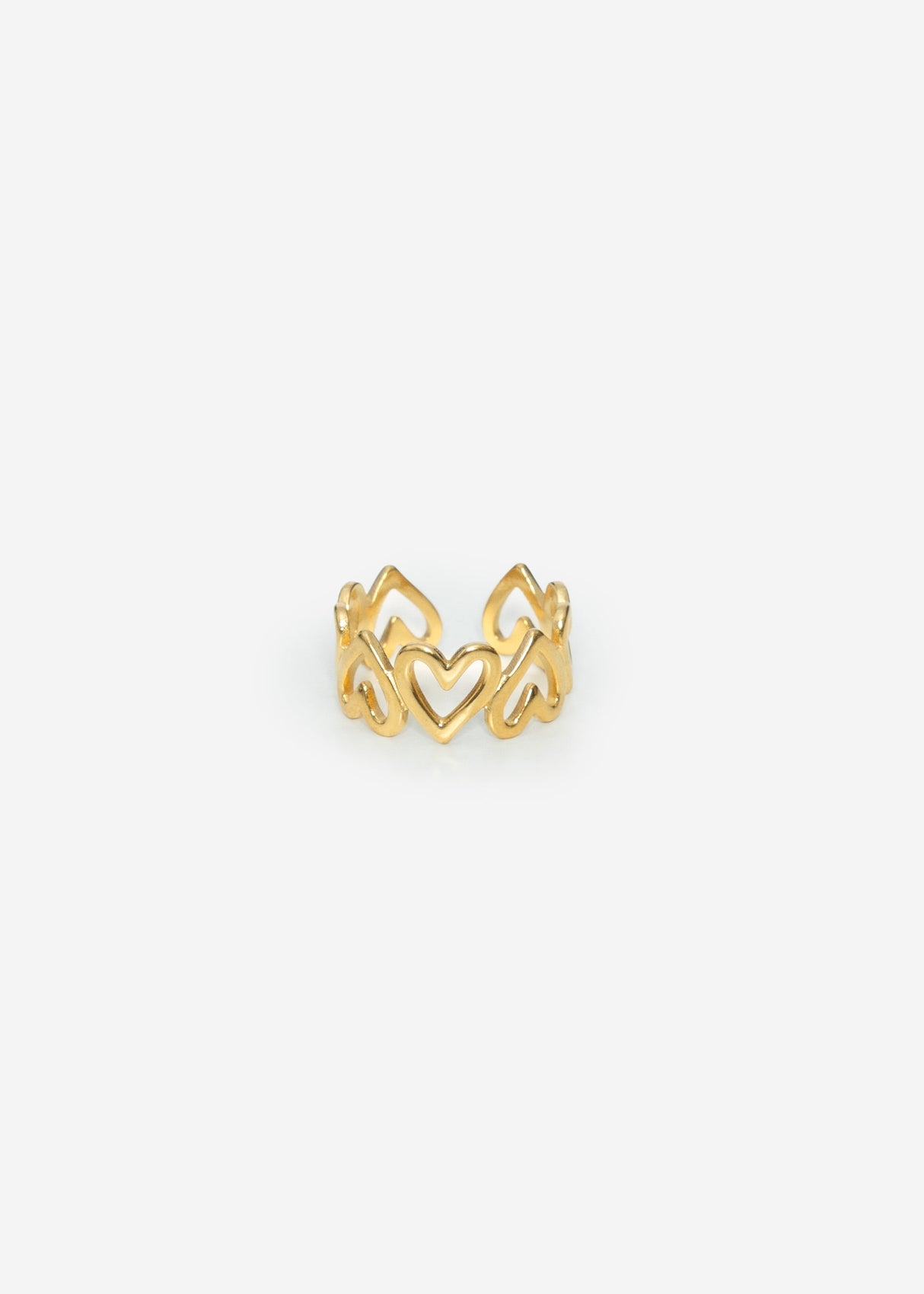 Ring with many hearts - gold