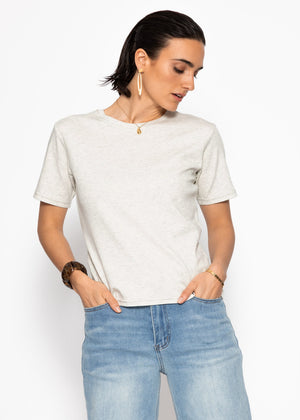 Rundhals T-Shirt - grau
