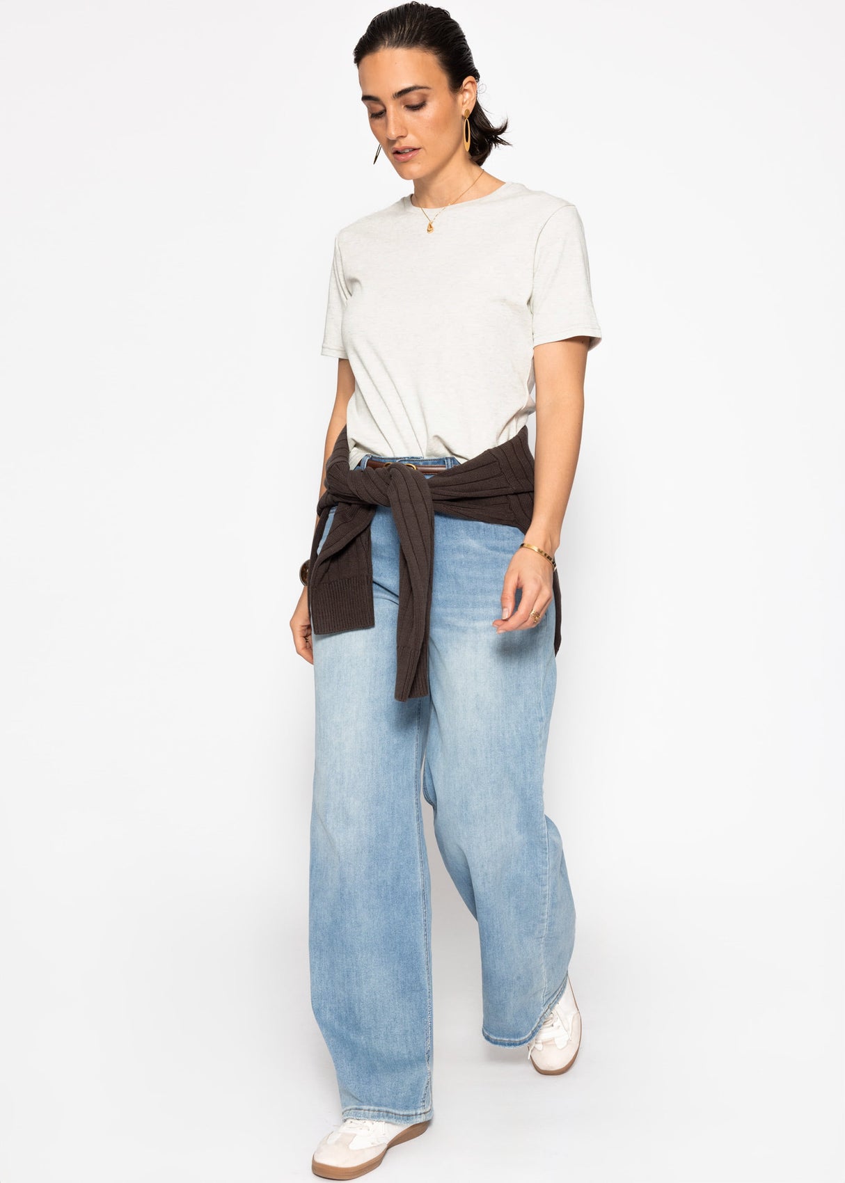 Rundhals T-Shirt - grau