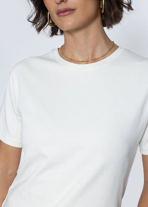Rundhals T-Shirt - hellbeige