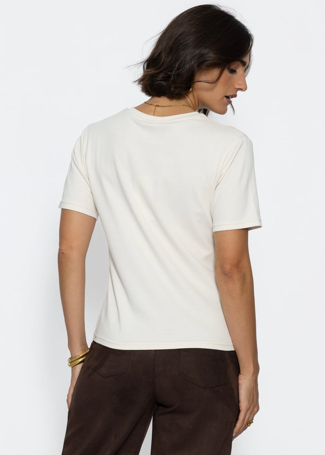 Rundhals T-Shirt - hellbeige