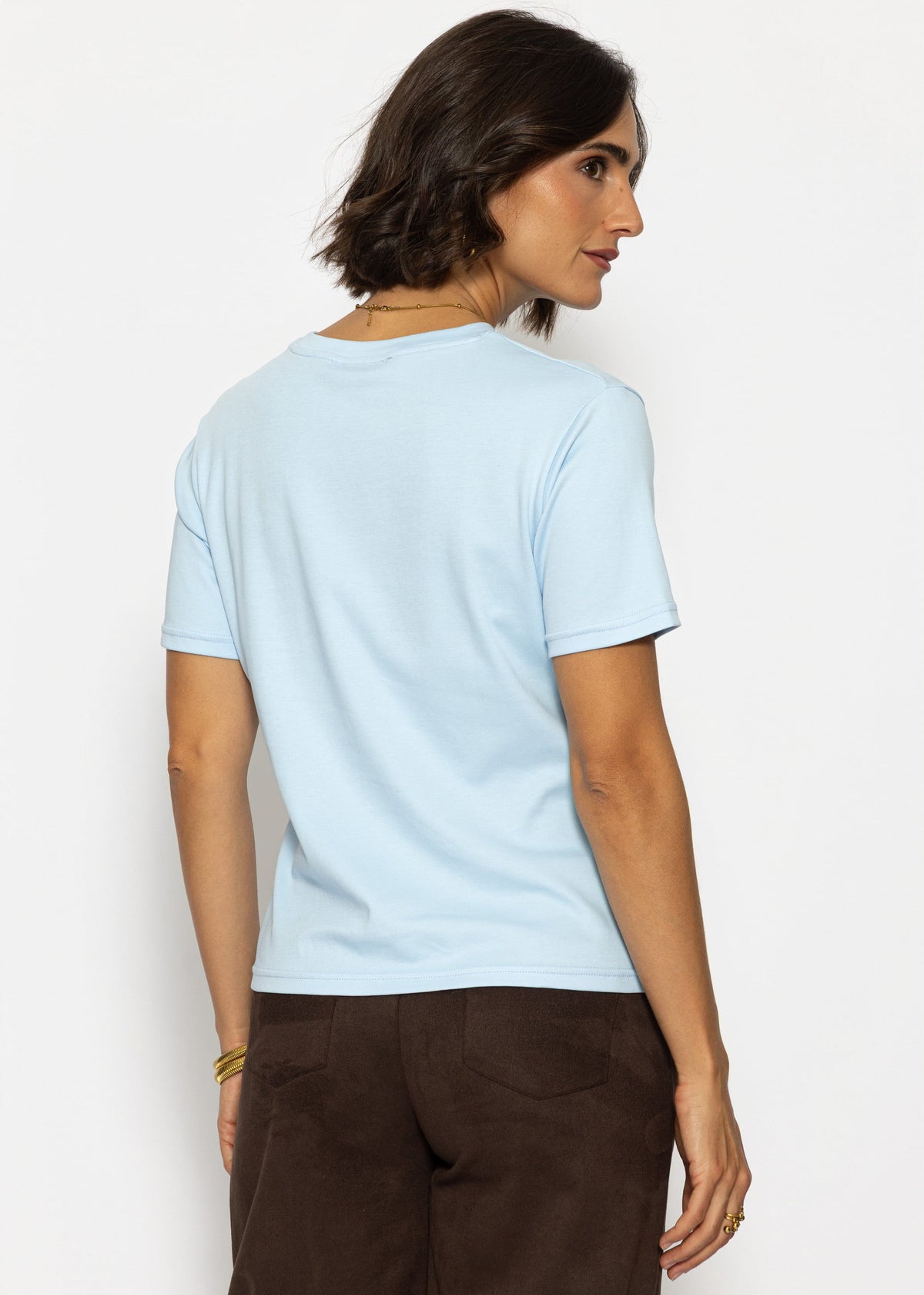 Rundhals T-Shirt - hellblau