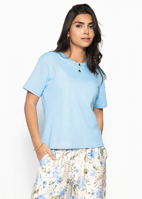 Rundhals T-Shirt - hellblau von SASSYCLASSY