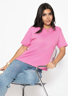 Rundhals T-Shirt - pink