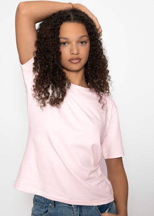 Rundhals T-Shirt - rosa