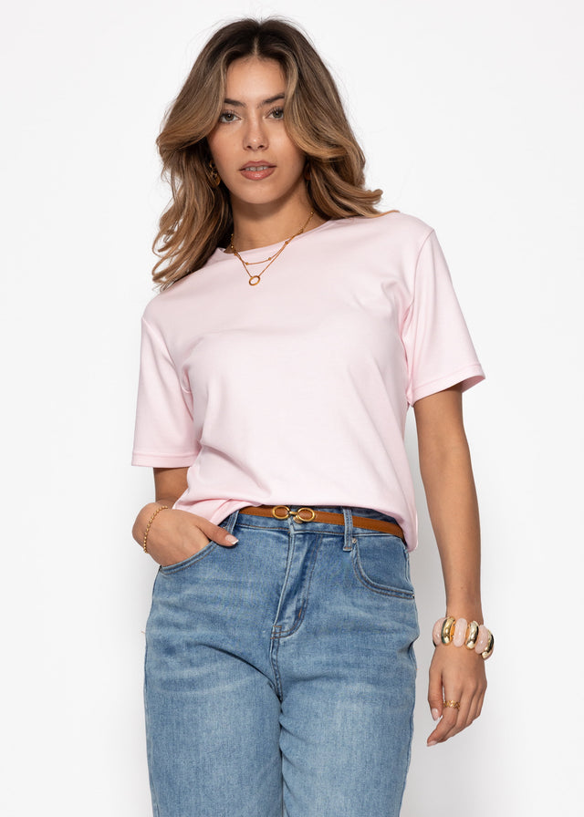 Rundhals T-Shirt - rosa
