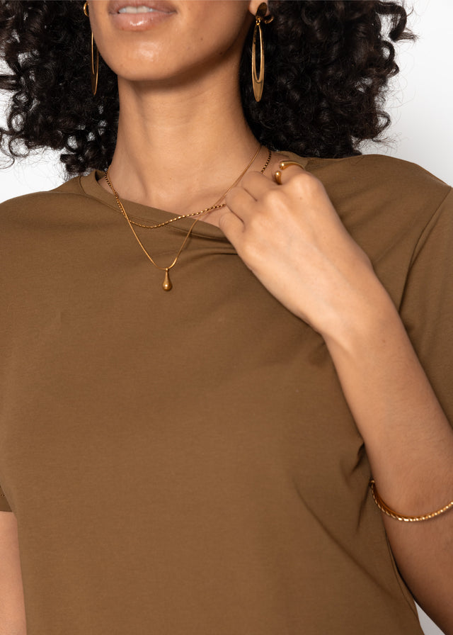 Crew neck T-shirt - brown