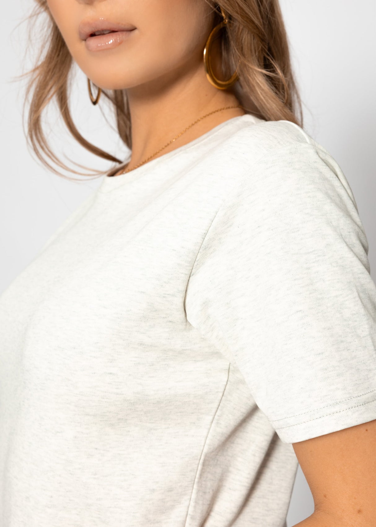 Rundhals T-Shirt - grau