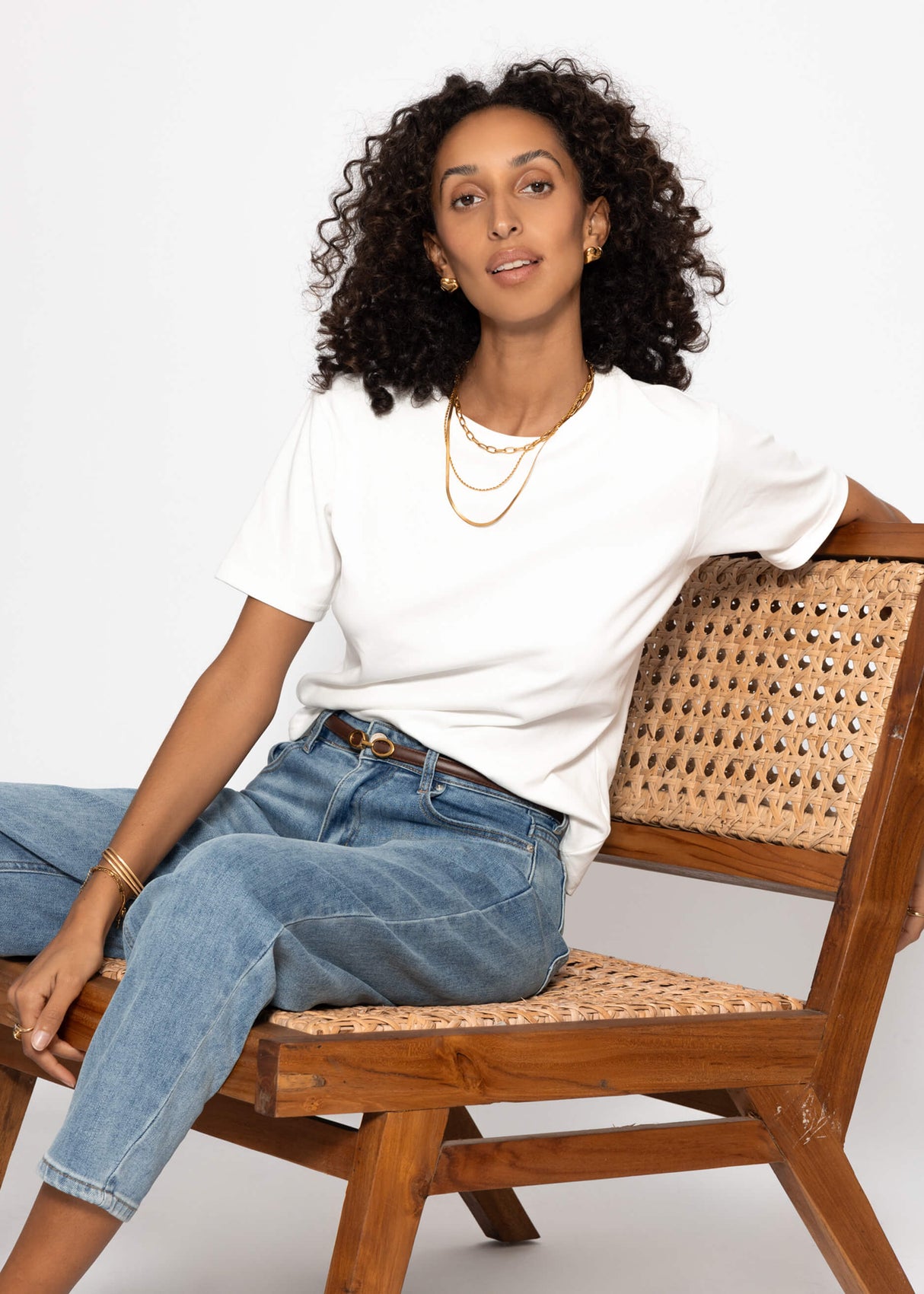 Rundhals T-Shirt - offwhite