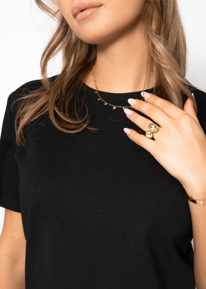 Rundhals T-Shirt - schwarz