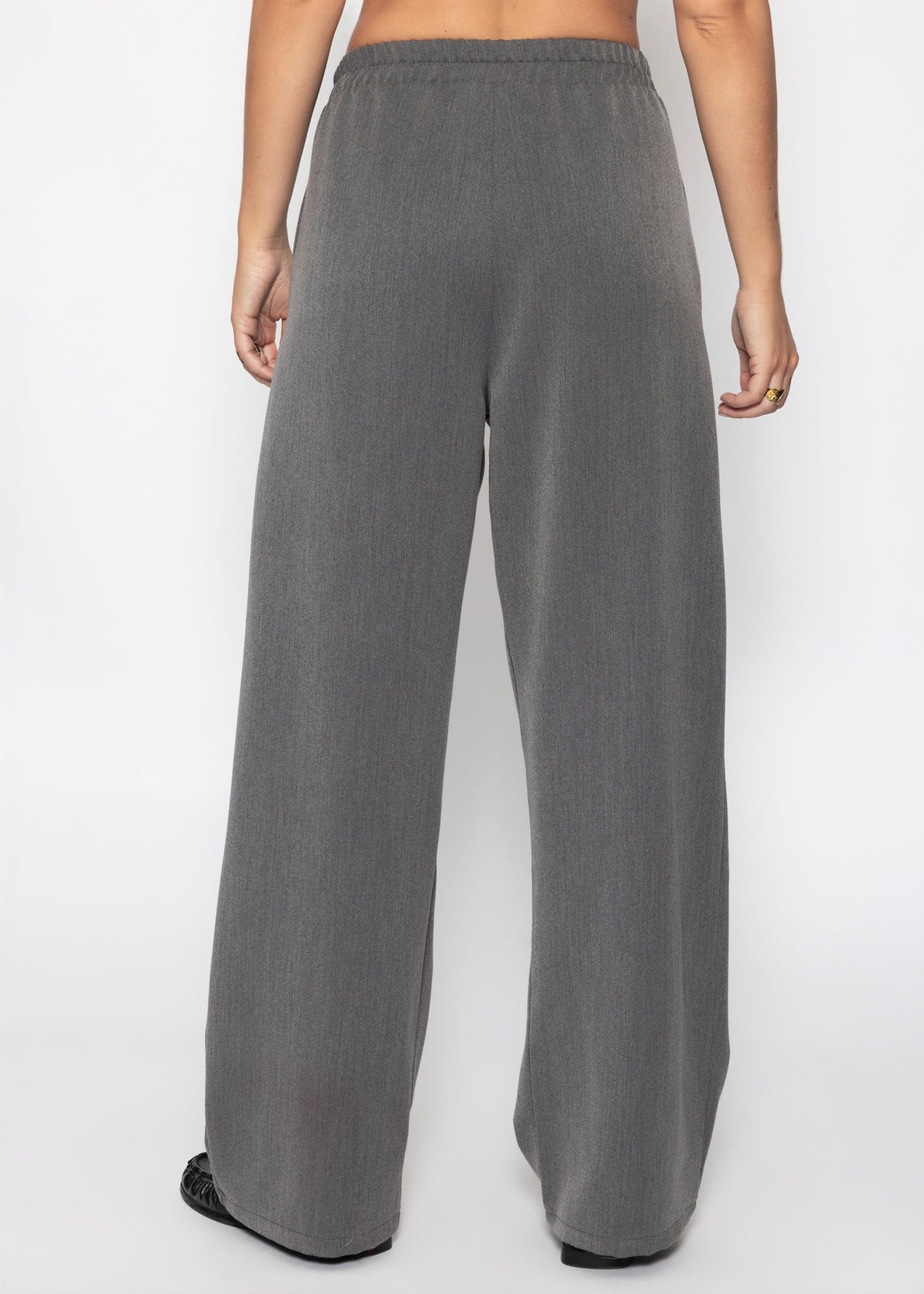 Schlupfhose mit Kellerfalte - grau