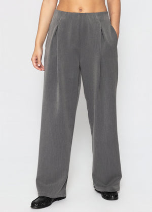 Schlupfhose mit Kellerfalte - grau