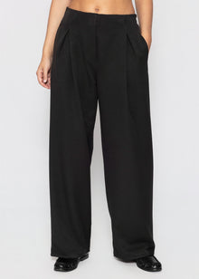 Schlupfhose mit Kellerfalte - schwarz