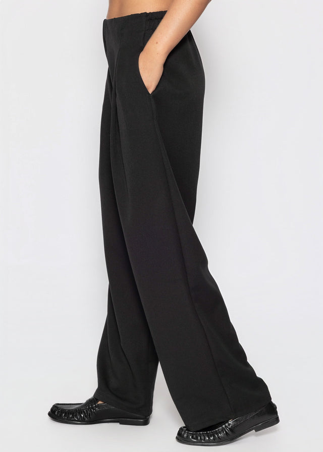 Schlupfhose mit Kellerfalte - schwarz