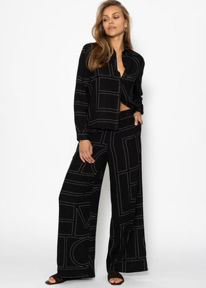 Blouse with print - black