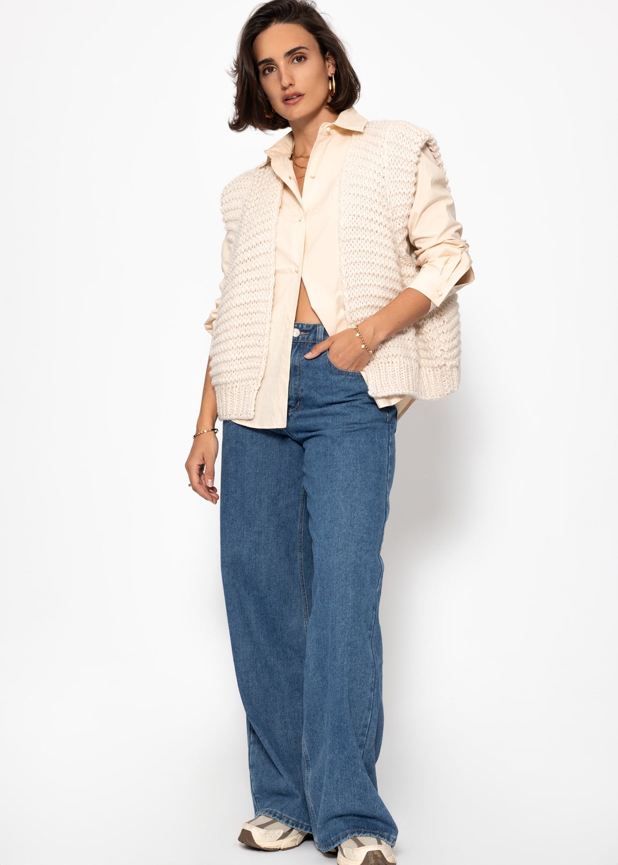 Flared blouse - butter yellow