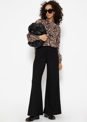 Bow-tie blouse in leopard print - brown
