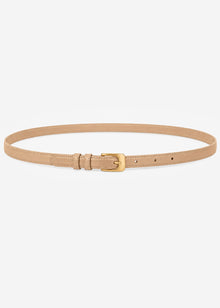 Schmaler Gürtel mit goldfarbener Metallschnalle - beige