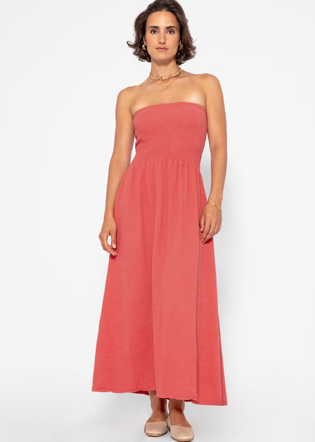 Off-the-shoulder muslin dress - lobster by SASSYCLASSY
