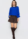 Shorts in Wildlederoptik - dunkelbraun