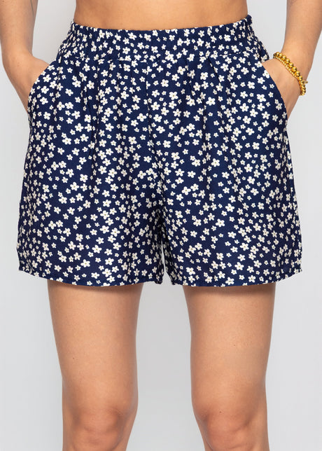Shorts mit floralem Druck - blau von SASSYCLASSY