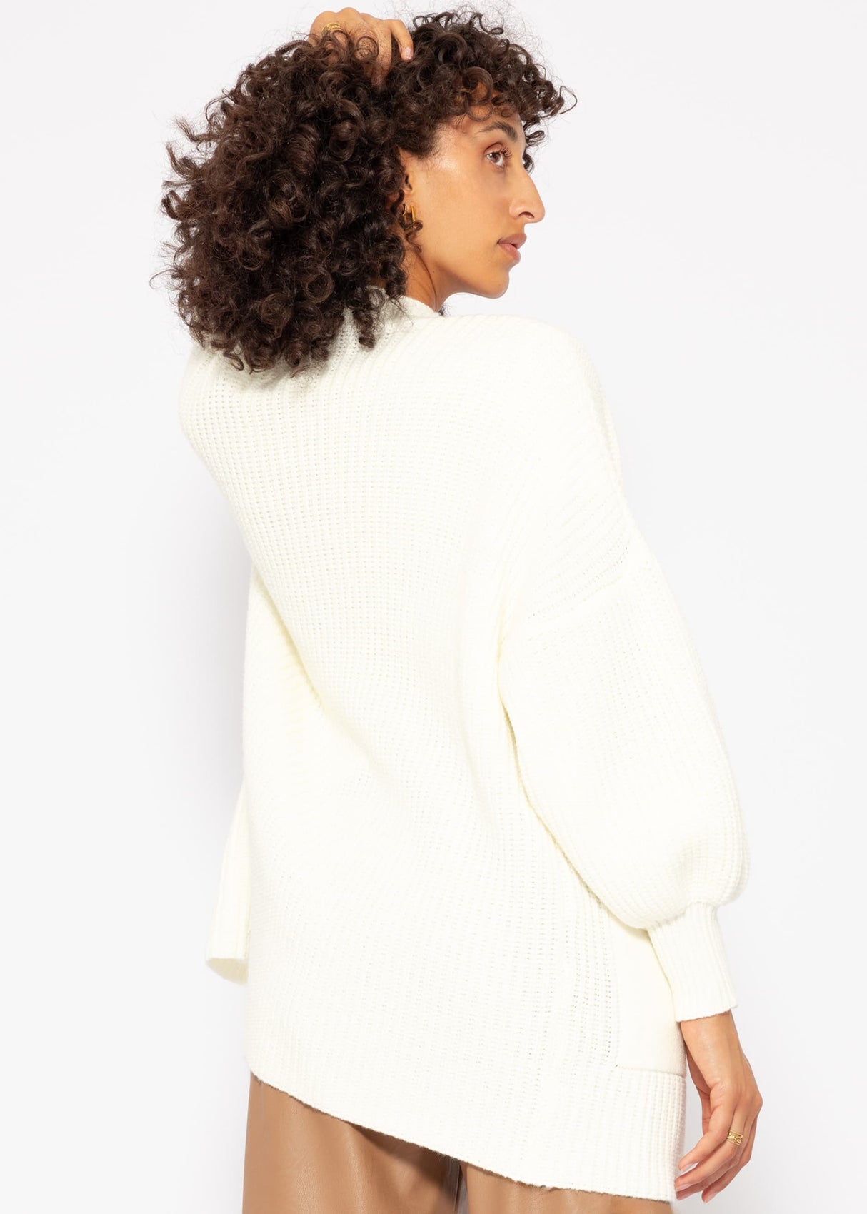 Soft Strick Cardigan mit Taschen - offwhite