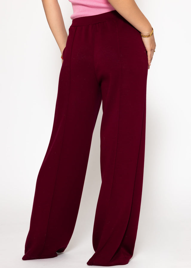 Softe weite Jogginghose mit Biese - burgundy