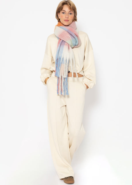 Softes Crop Sweatshirt mit Ballonärmeln - offwhite