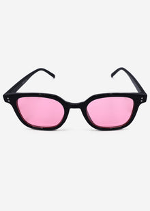 Sonnenbrille mit rosa getönten Gläsern - schwarz