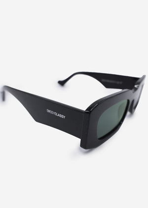 Sunglasses with wide temples - black