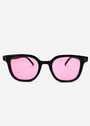 Sonnenbrille mit rosa getönten Gläsern - schwarz