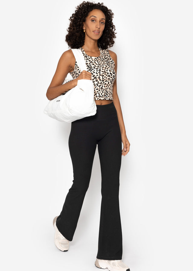 Sport-Top mit Leo-Print - beige