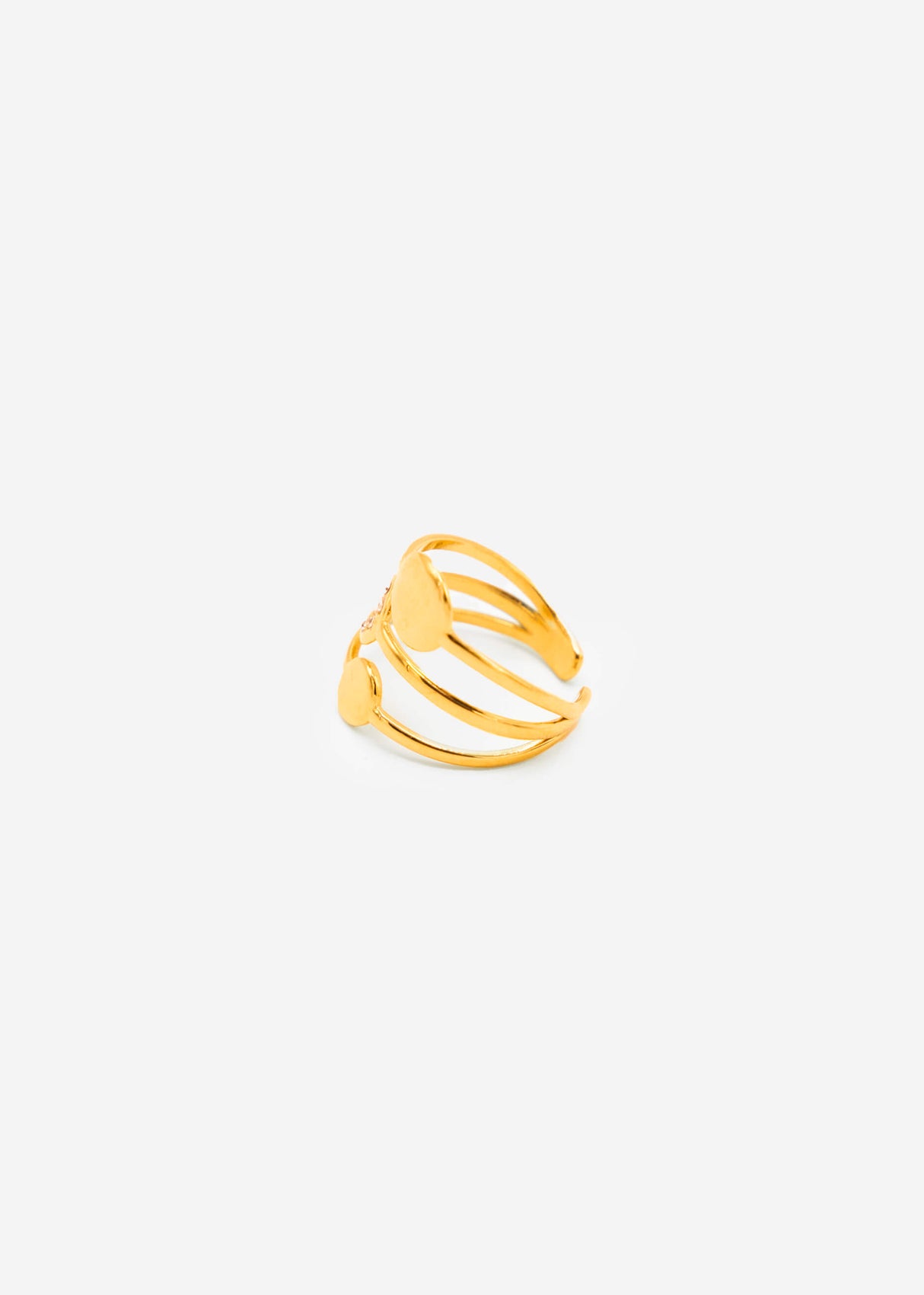 Stapelring mit Plättchen - gold