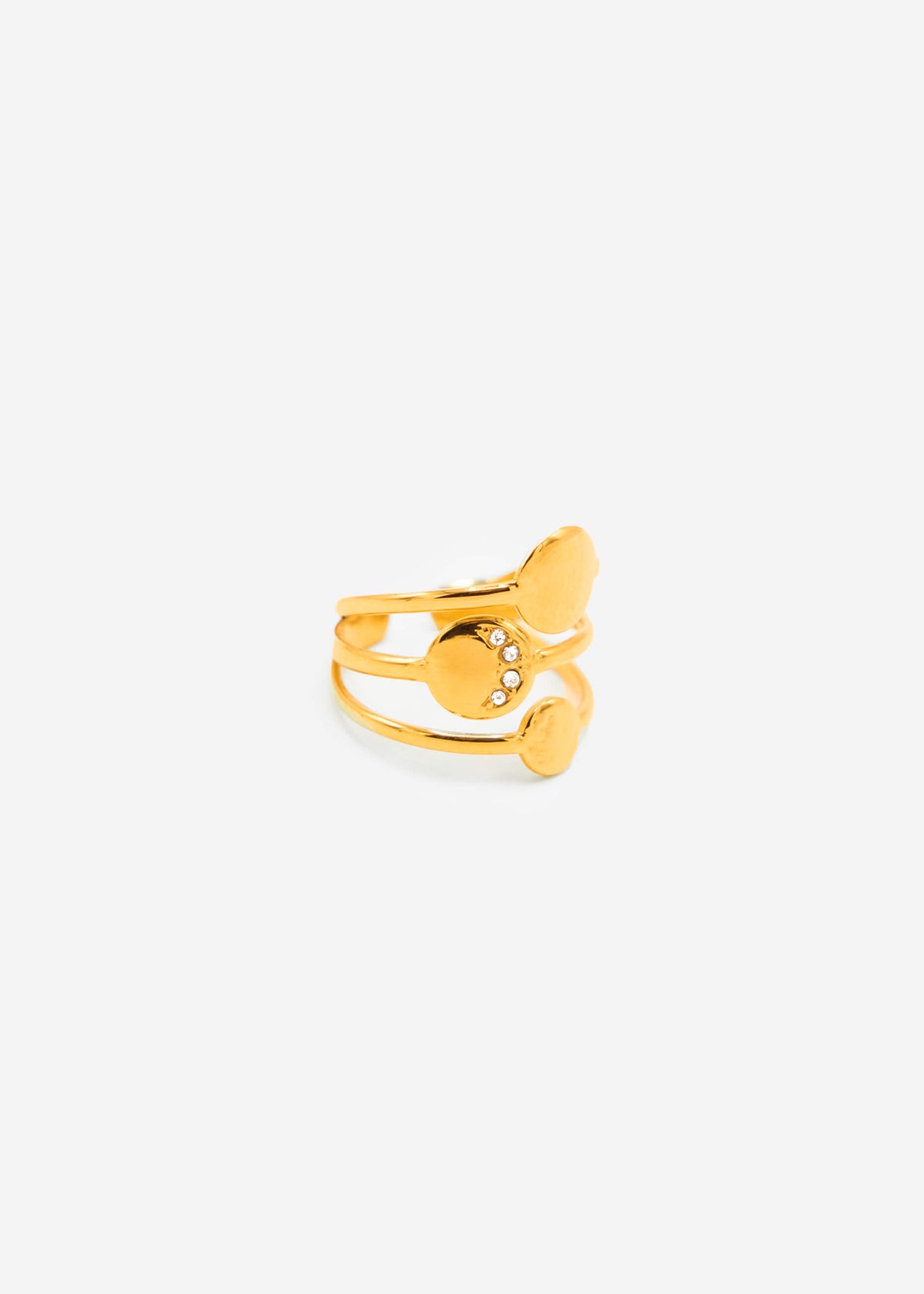 Stapelring mit Plättchen - gold