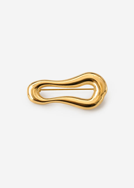 Statement Brosche in geschwungener Form - gold von SASSYCLASSY