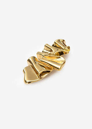 Statement Brosche in skulpturaler Form - gold