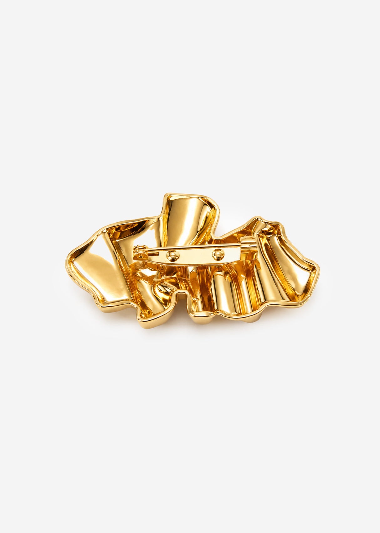 Statement Brosche in skulpturaler Form - gold