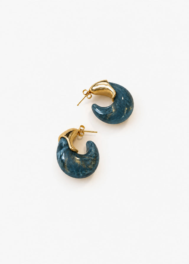 Statement Creolen - gold-blau