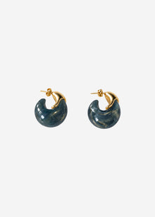 Statement hoop earrings - gold-blue