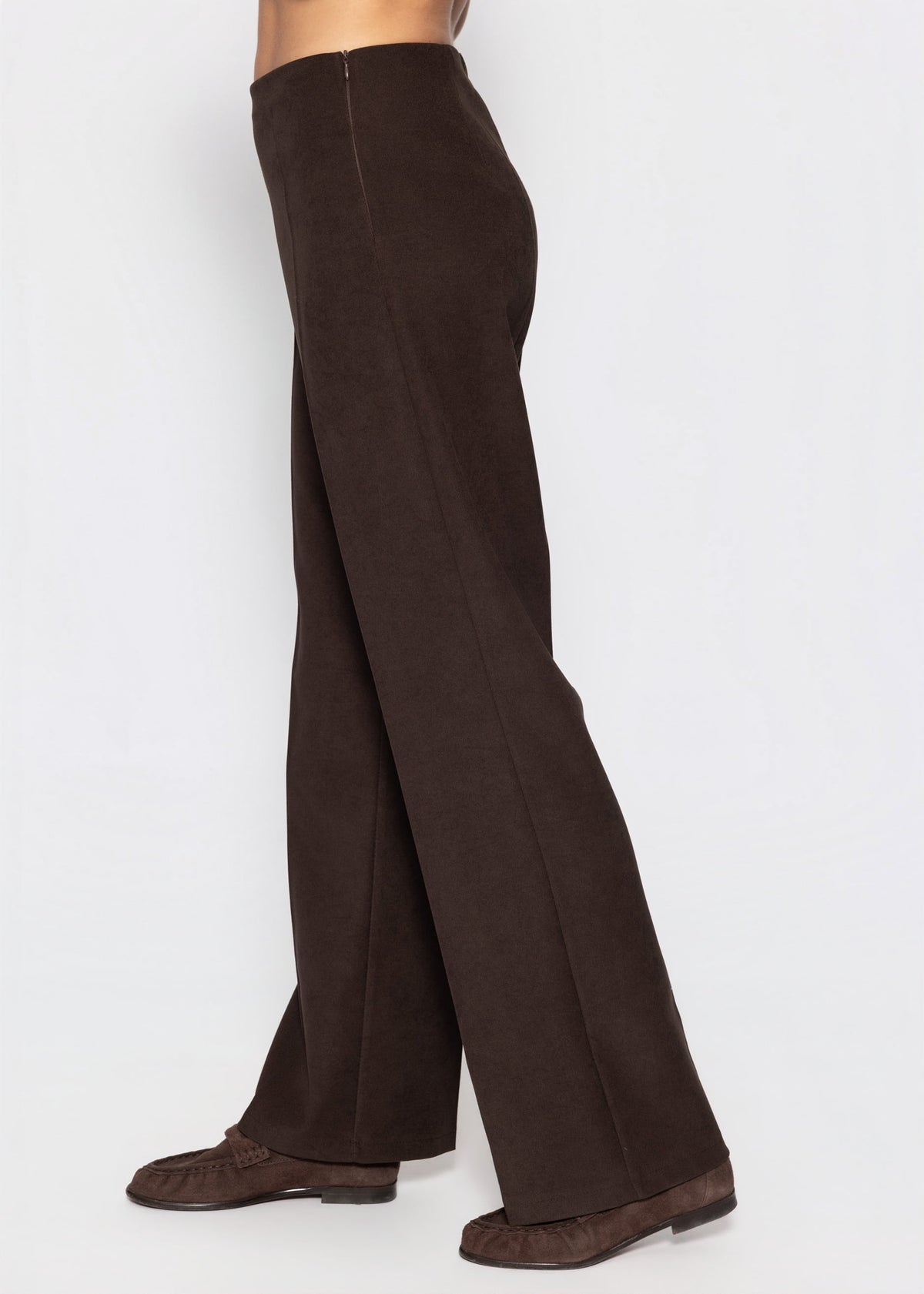 Straight-Leg-Hose mit Bügelfalte - braun