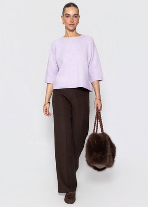 Straight-leg trousers with pressed creases - brown