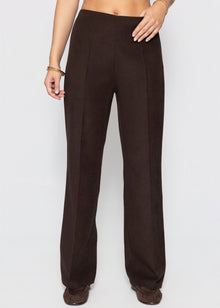 Straight-Leg-Hose mit Bügelfalte - braun